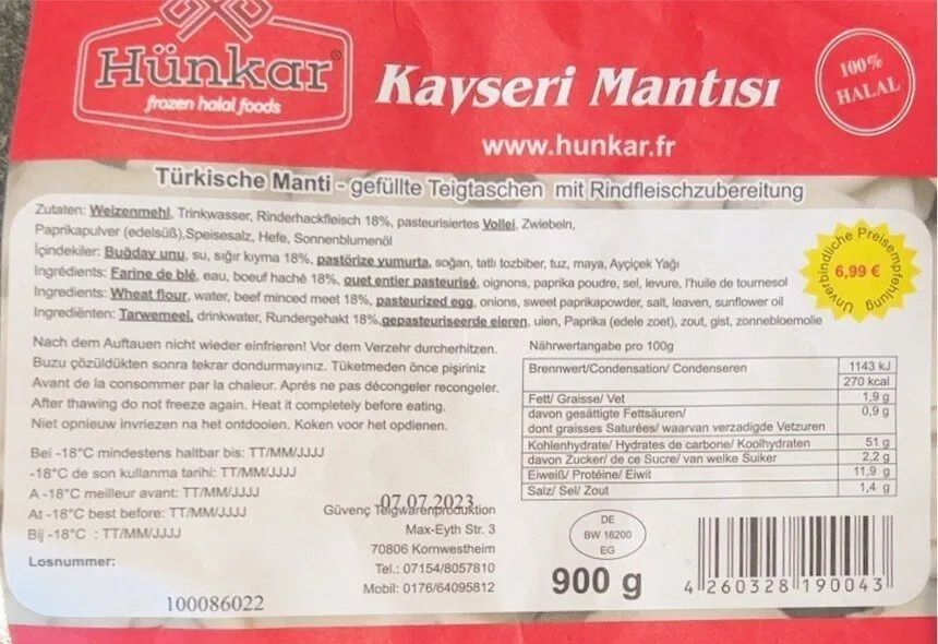 Kayseri mantisi