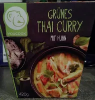 Youcook Grünes Thai Curry mit Hähnchenfilet 4260334165011 Fertiggericht aus Hähnchenbrustfilet und Gemüse in pikanter Kokos-Curry-Sauce mit Reis