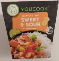 YouCook Chinese Style Sweet Sour 4260334165110 Fertiggericht aus Hähnchenbrustfilet und Gemüse in süß-saurer Sauce mit Reis