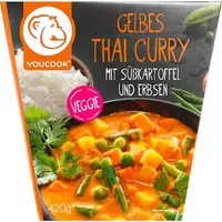 Gelbes Thai Curry mit Süßkartoffel & Erbsen