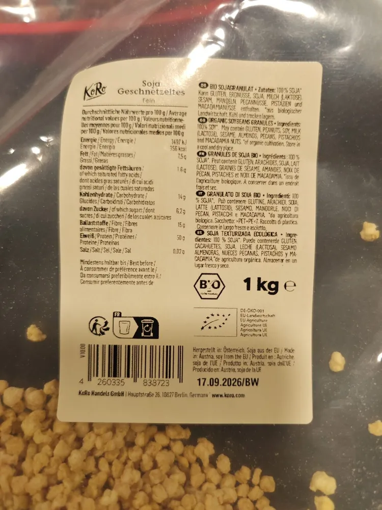 Soja Geschnetzeltes