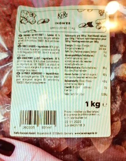 Ingwer getrocknet