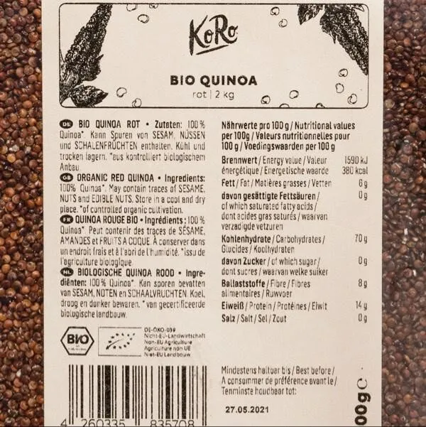 Quinoa rouge bio