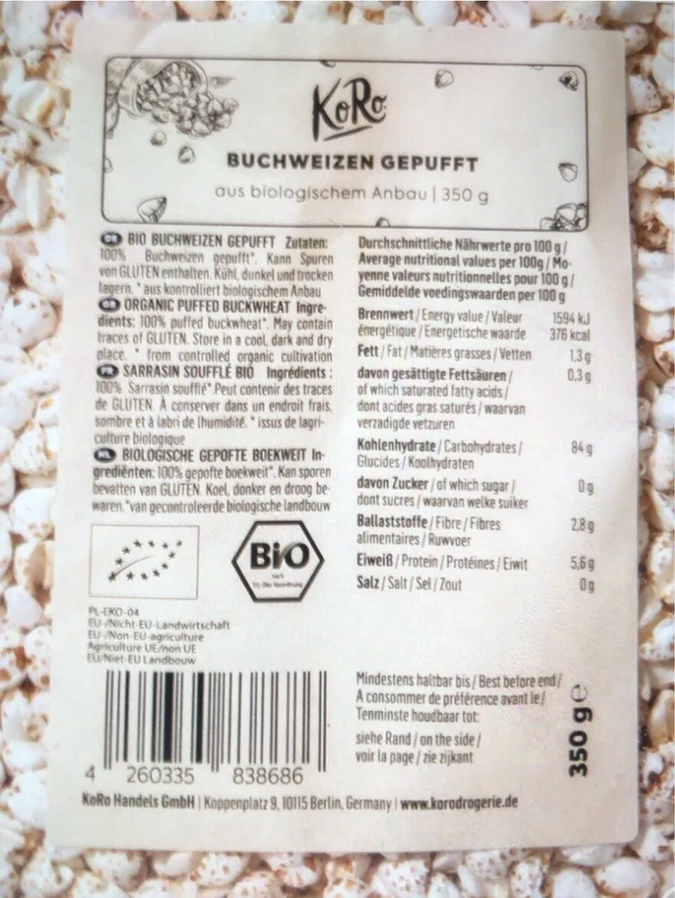 Buchweizen gepufft