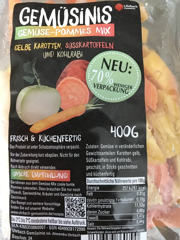 Gemüsinis Gemüse-Pommes Mix
