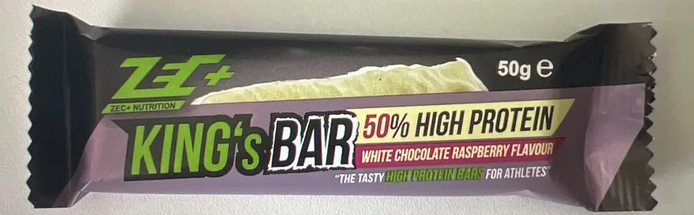 Kings Bar 50% High Protein White Chocolate Raspberry Flavour