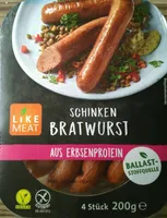 Schinken Bratwurst aus Erbsenprotein