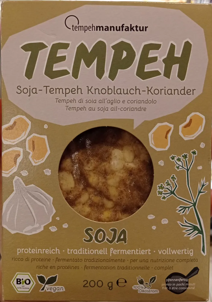 Soja-Tempeh Knoblauch-Koriander