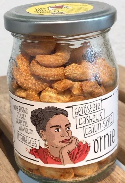 Örnie – geröstete Bio-Cashews Cajun-Style im Pfandglas