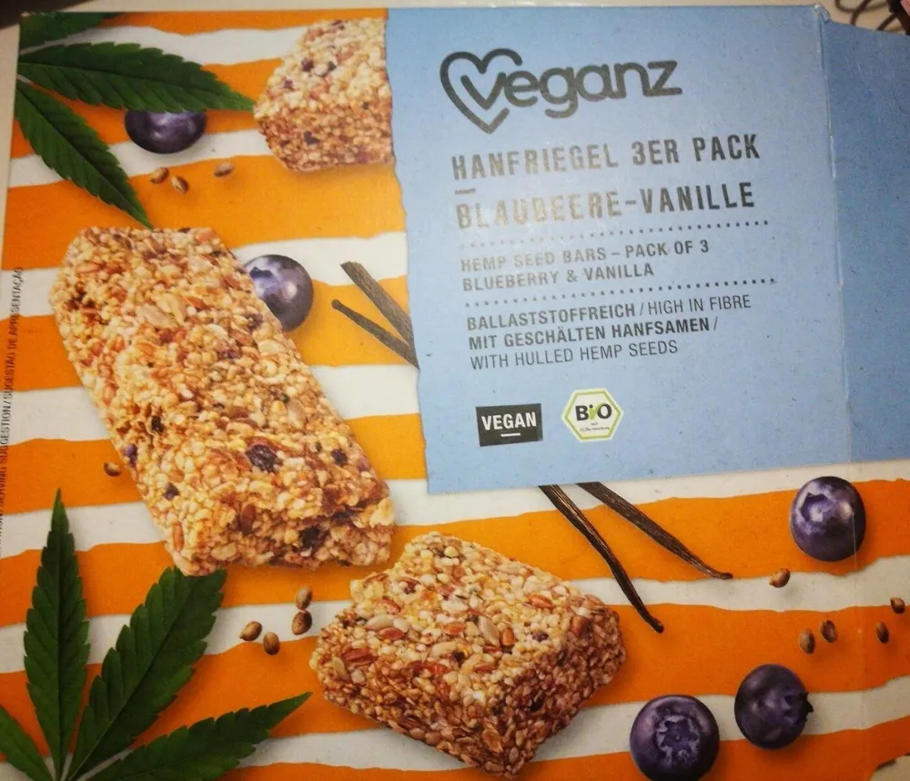 VEGANZ Blaubeer Vanille Hanf-Riegel