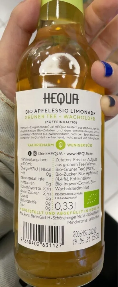 Bio apfelessig limonade