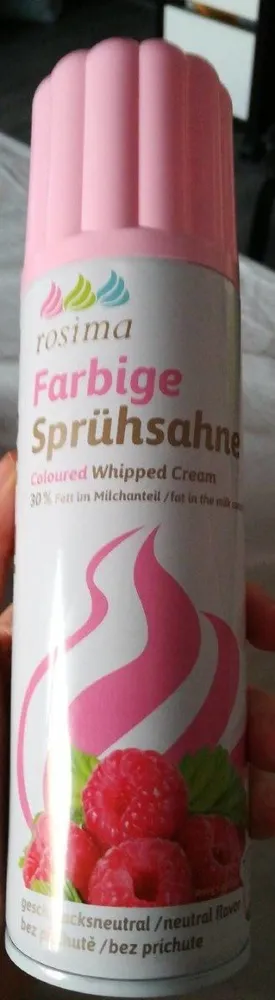 Farbige Sprühsahne