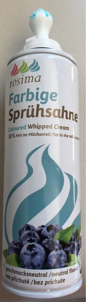 Farbige Sprühsahne