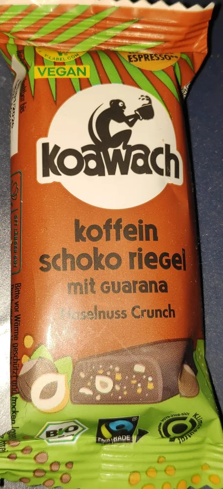 Koffein Schoko Riegel - Haselnuss Crunch (Bio)