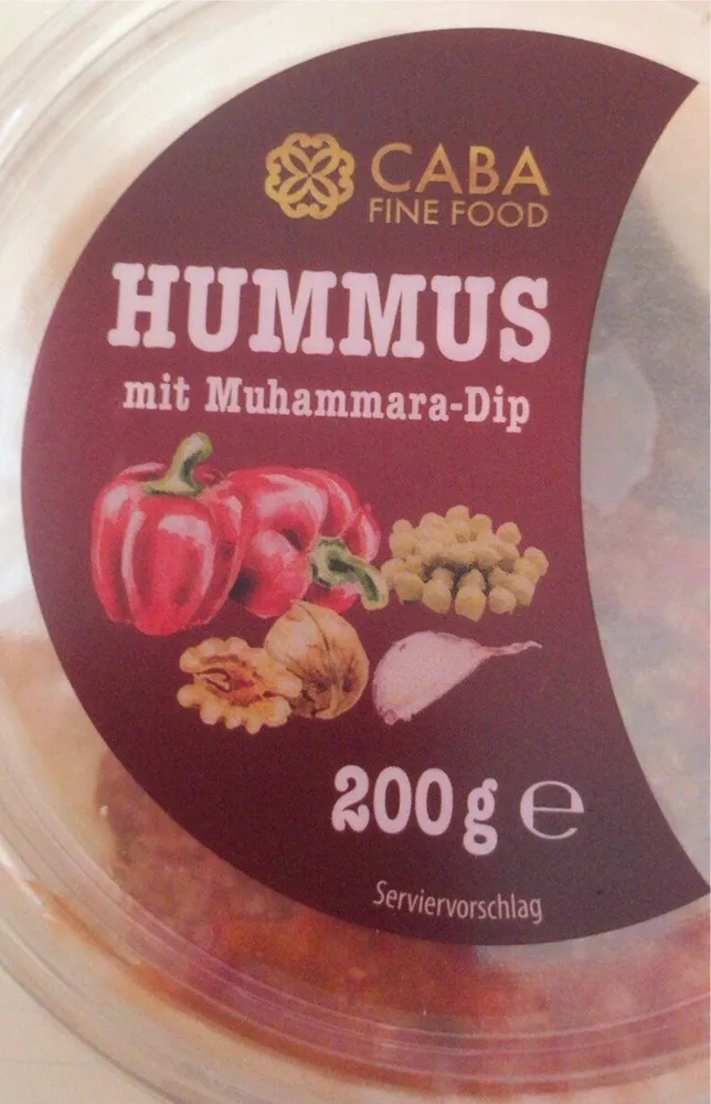 Hummus mit Muhammara dip