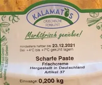 Scharfe Paste Frischecreme