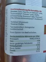Gewürzzubereitung für Kartoffeln, bio