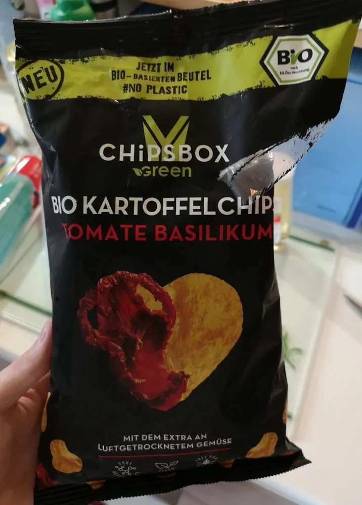 Bio kartoffel chips tomate basilikum
