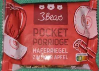3Bears Pocket Porrige Zimtiger Apfel 4260462982108 Porridge-Riegel (Müsliriegel auf Haferbasis) mit Apfel und Zimt