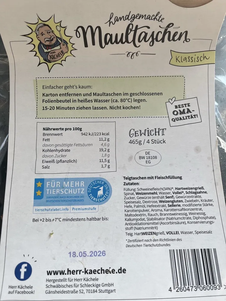 Handgemachte Maultaschen