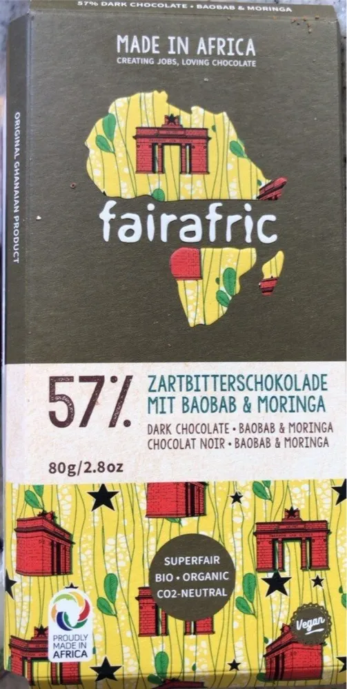 Zartbitterschokolade mit Baobab & Moringa