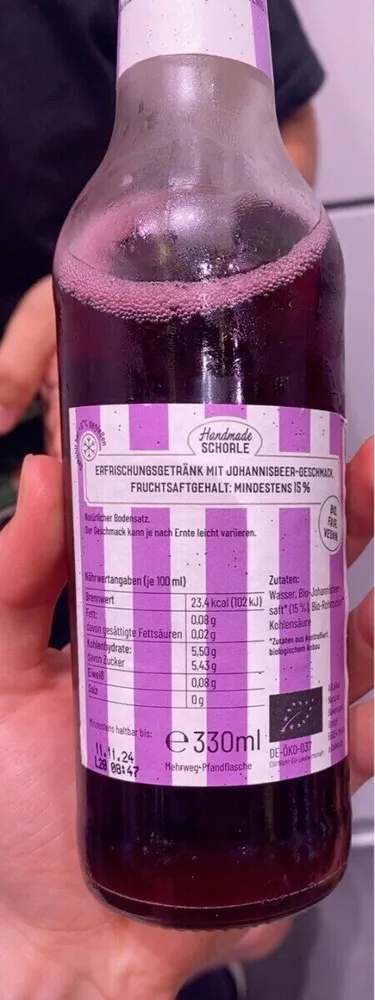 handgemachte Schorle Johannisbeer-Geschmack