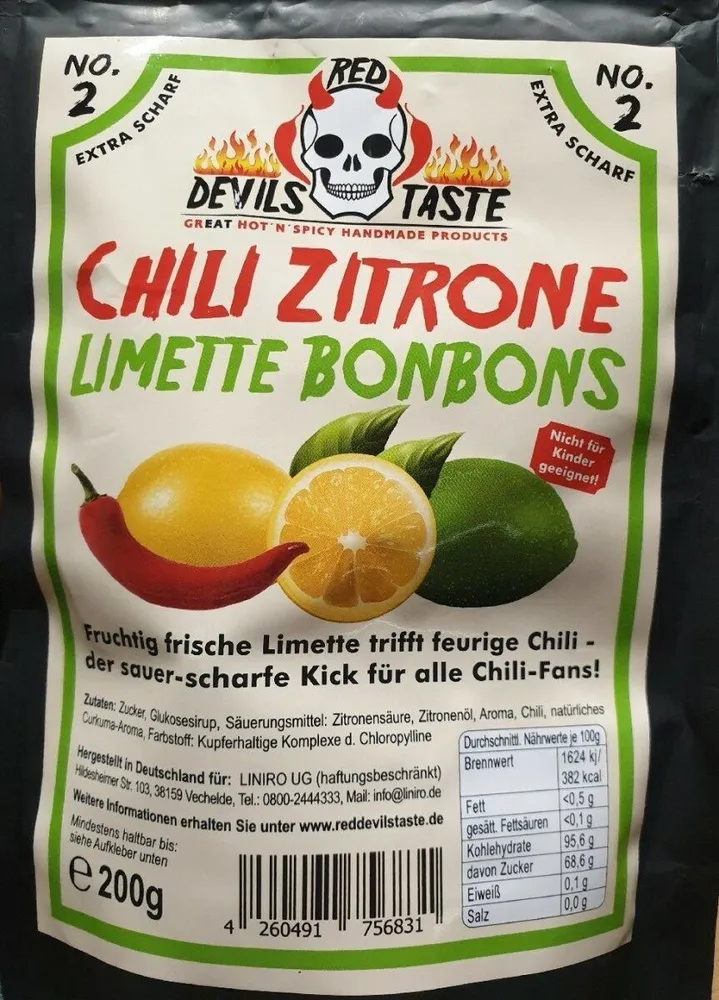 Chilli Zitrone Limette Bonbons