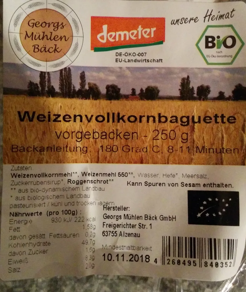 Weizenvollkornbaguette
