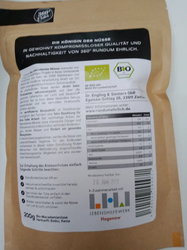 Bio-Macadamianüsse