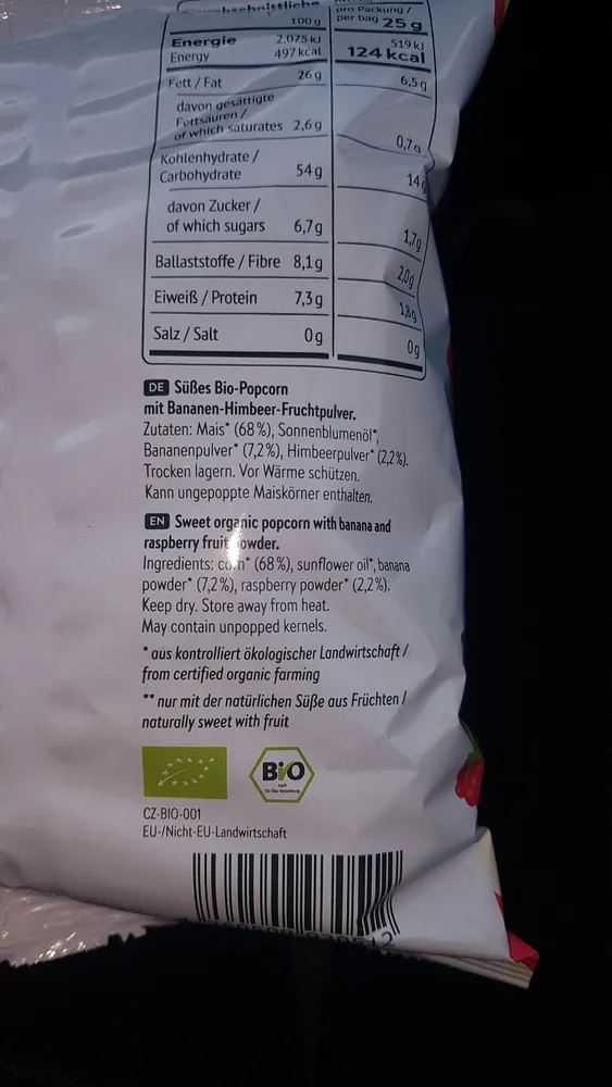 Popcorn Banane&Himbeere