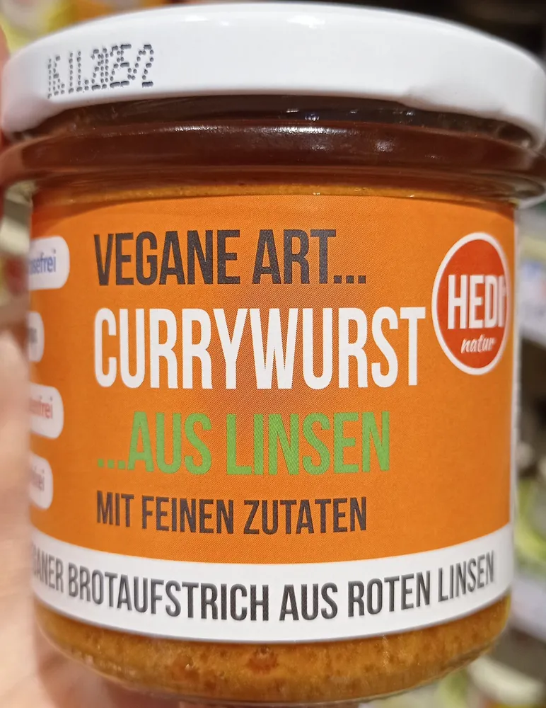 Currywurst aus Linsen Aufstrich