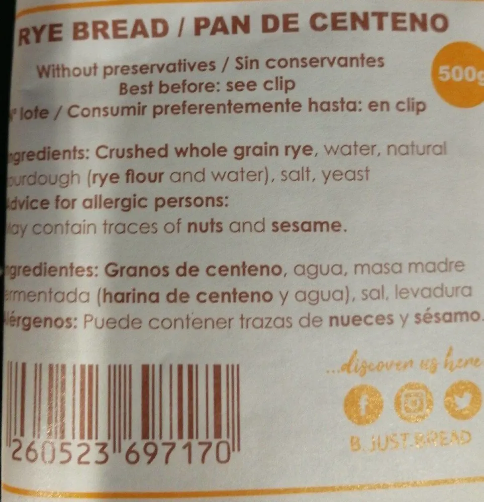Rye bread / Pan de centeno