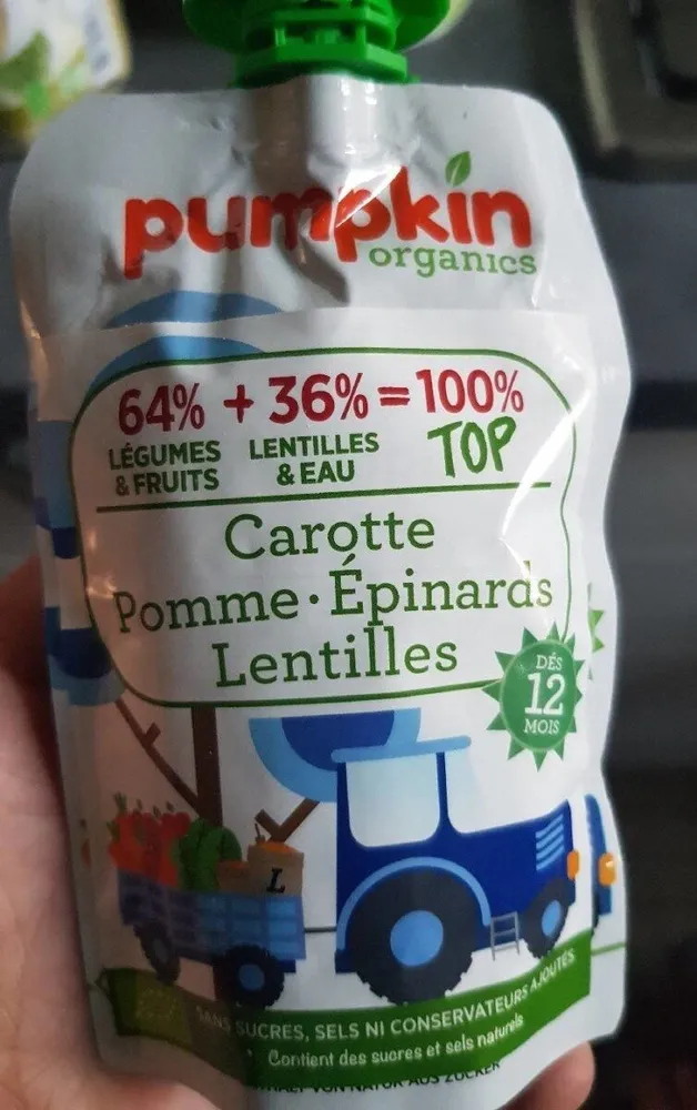 Purée / compote carotte pomme épinard lentilles