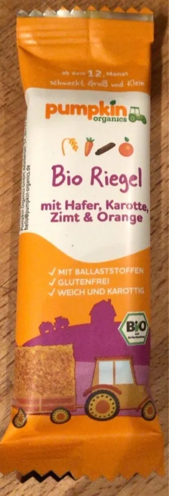 Bio Riegel mit Hafer, Karotte, Zimt & Orange