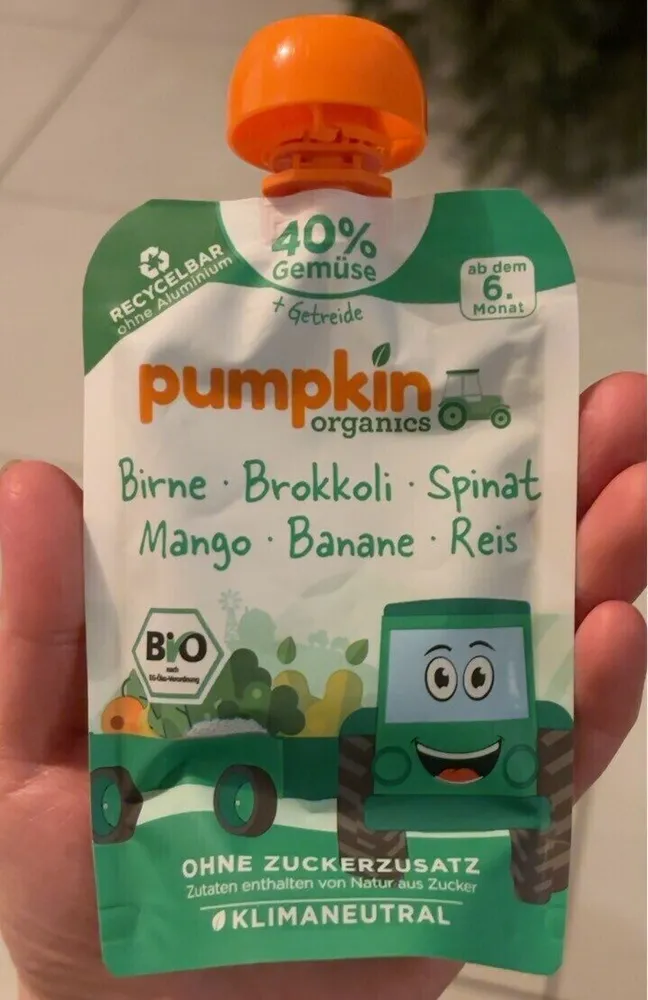 birne brokkoli spinat mango banane reis