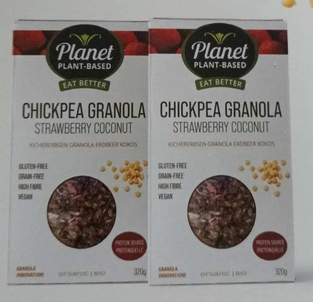 Chickpea granola  strawberry coconut