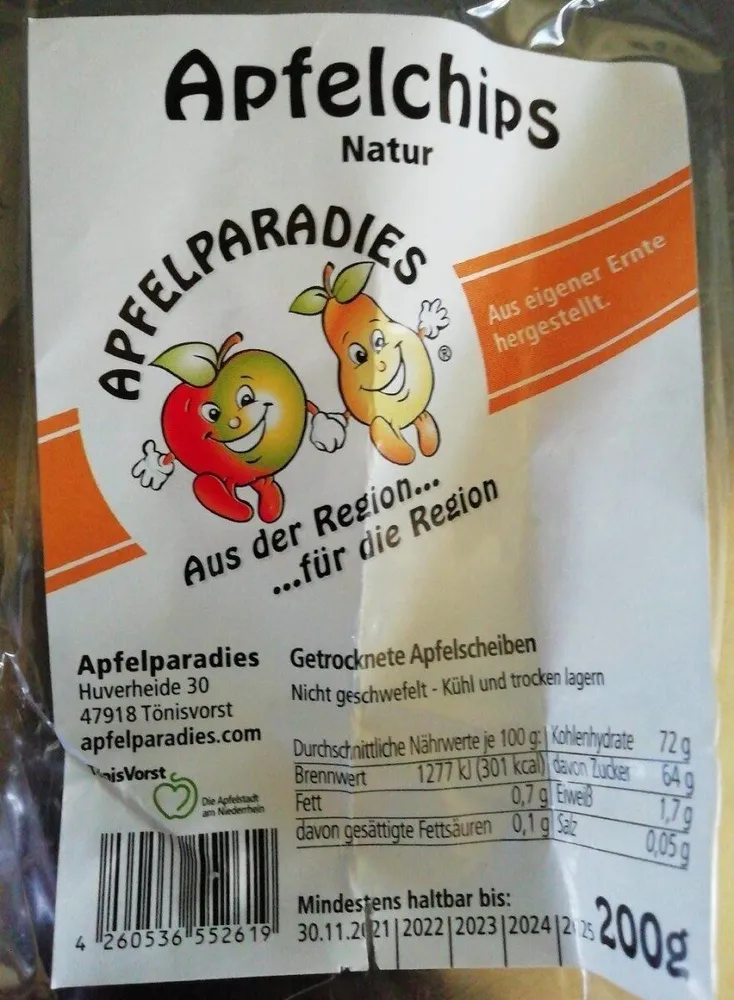 Apfelchips Natur