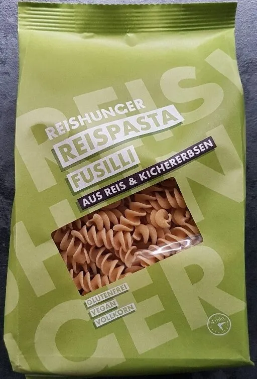 Nudeln, Fusilli Reis u. Kichererbsen