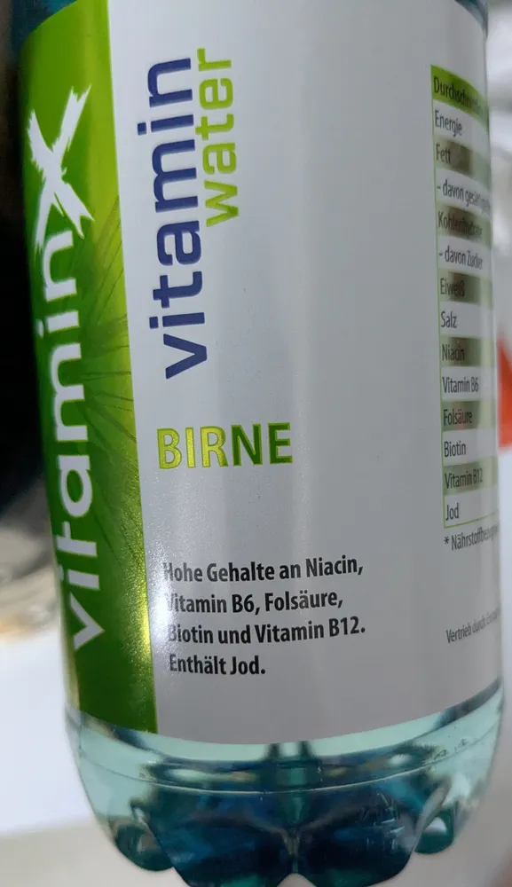 VitaminX Water Birne