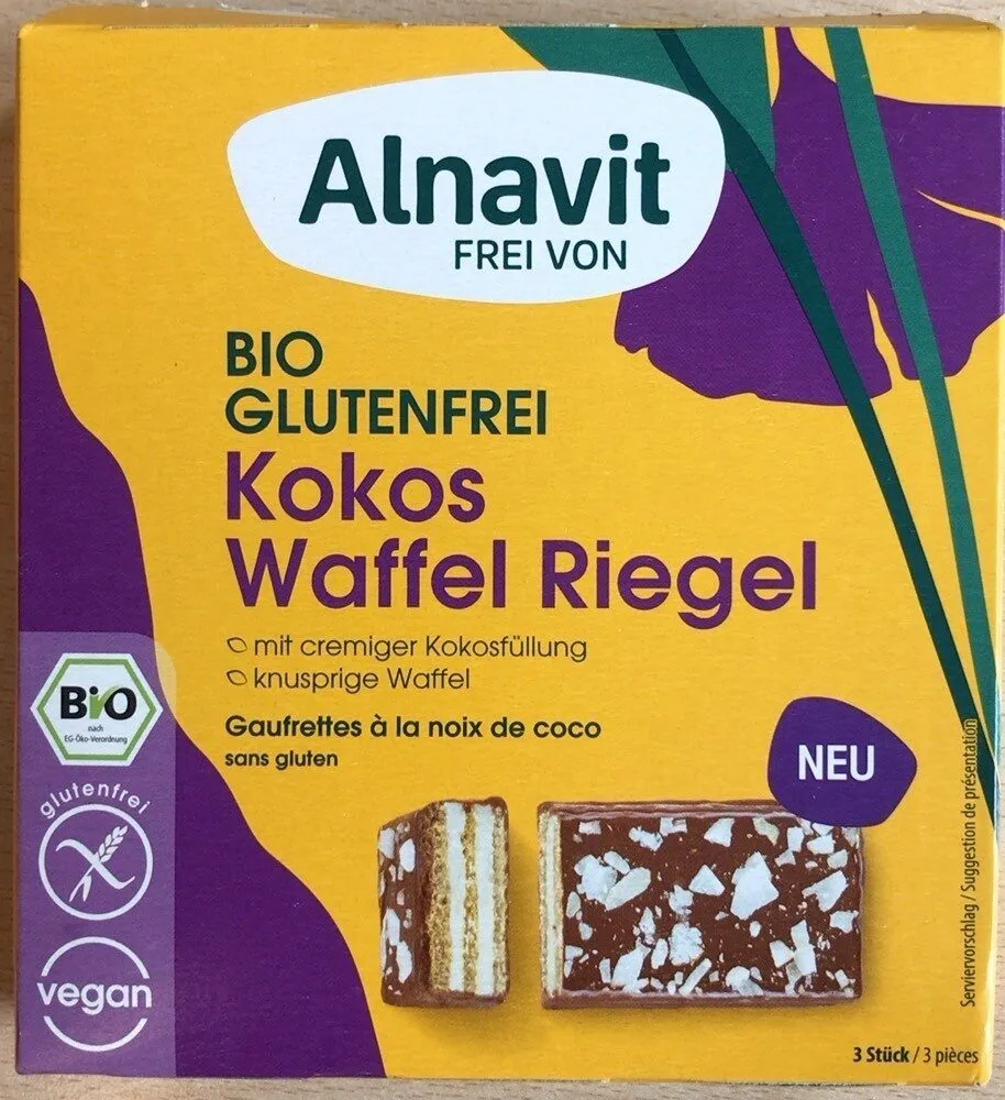 Bio Glutenfrei Kokos Waffel Riegel