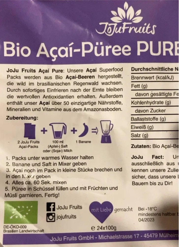 Bio Açai-Püree PURE