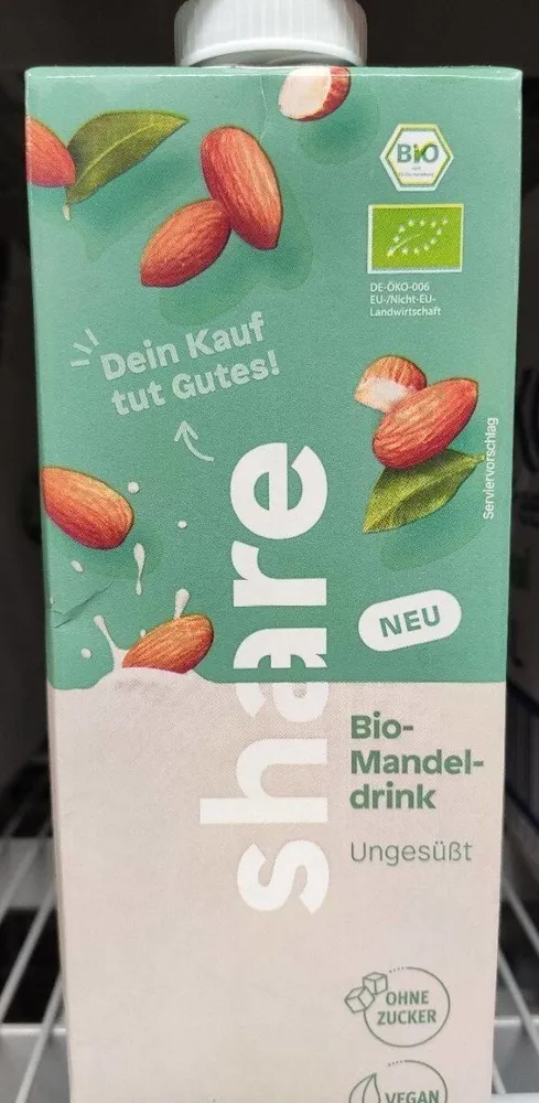 Bio-Mandeldrink ungesüßt