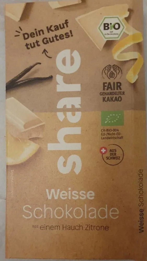 Share Weise Schokolade mit einem Hauch Zitrone