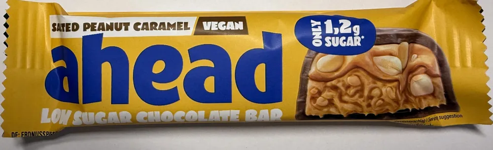 Salted Peanut Caramel Vegan Low Sugar Chocolate Bar