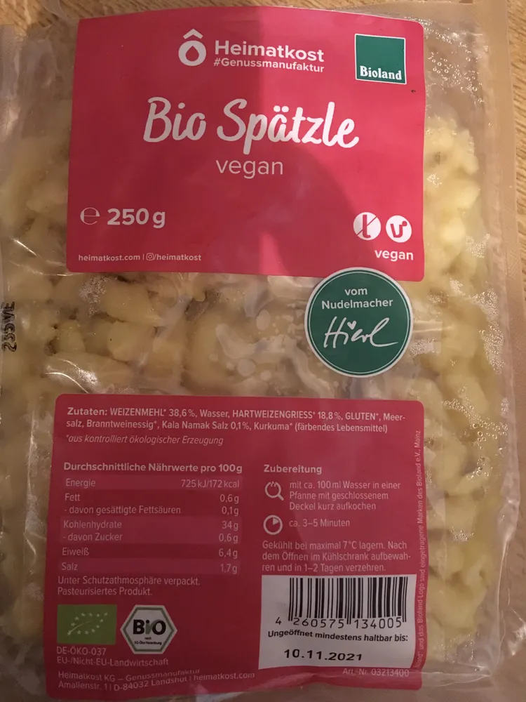 Bio Spätzle vegan