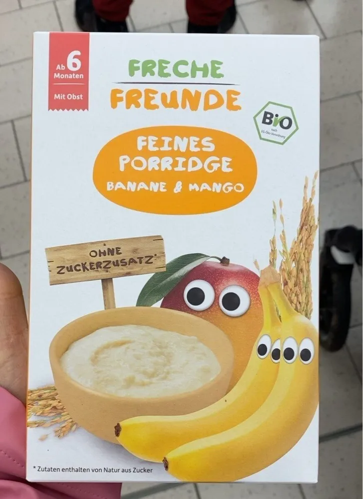 Feines Porridge Banane Mango