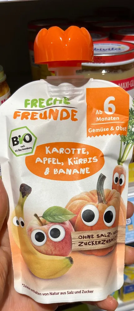 Karotte,Apfel,Kürbis und Banane