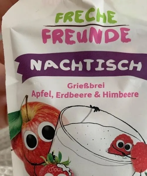 Nachtisch Grießbrei Apfel Erdbeere Himbeere