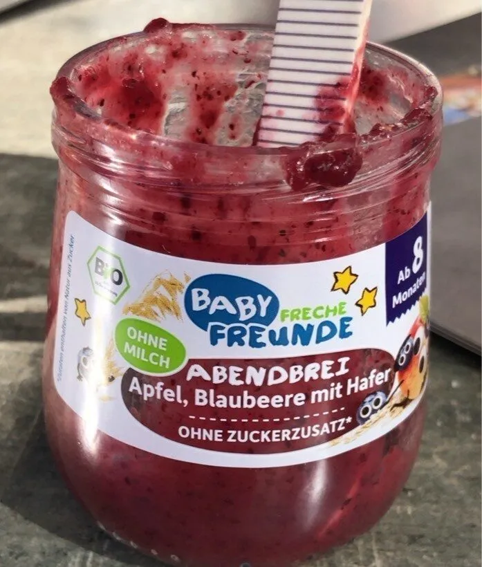 Abendbrei Apfel, Blaubeere mit Hafer