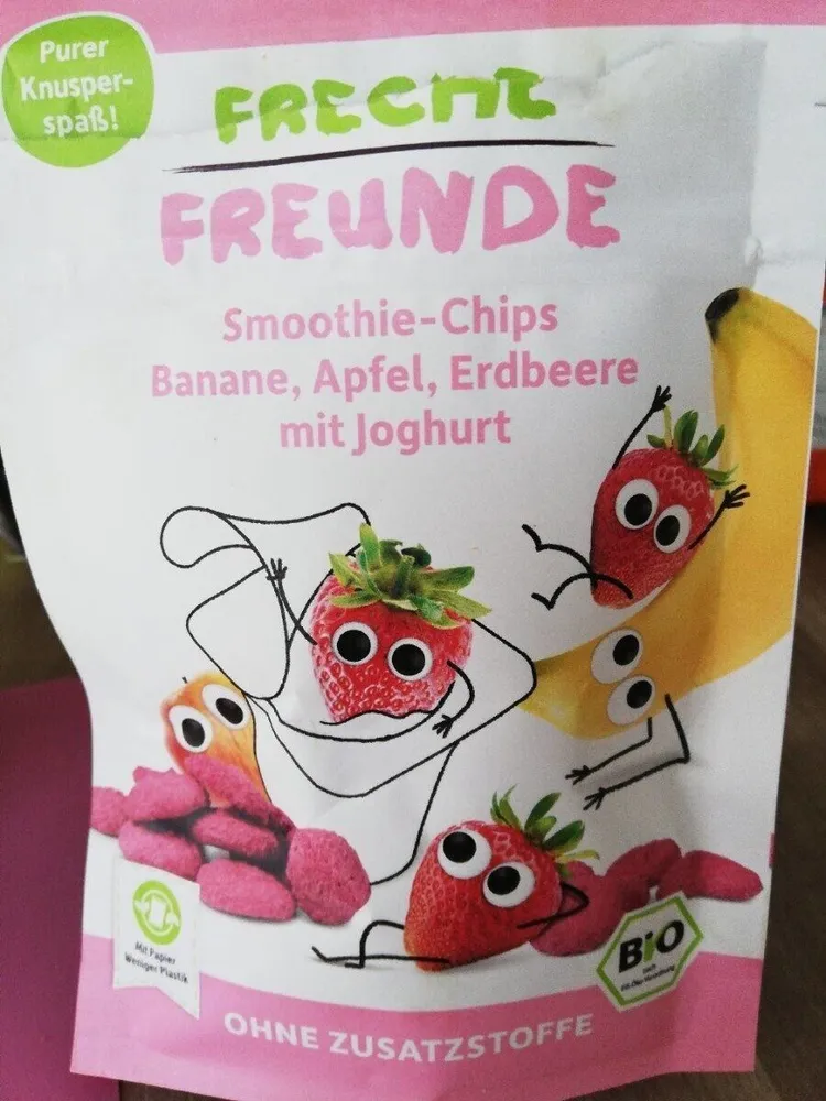 Smoothie-Chips Banane, Apfel, Erdbeere mit Joghurt
